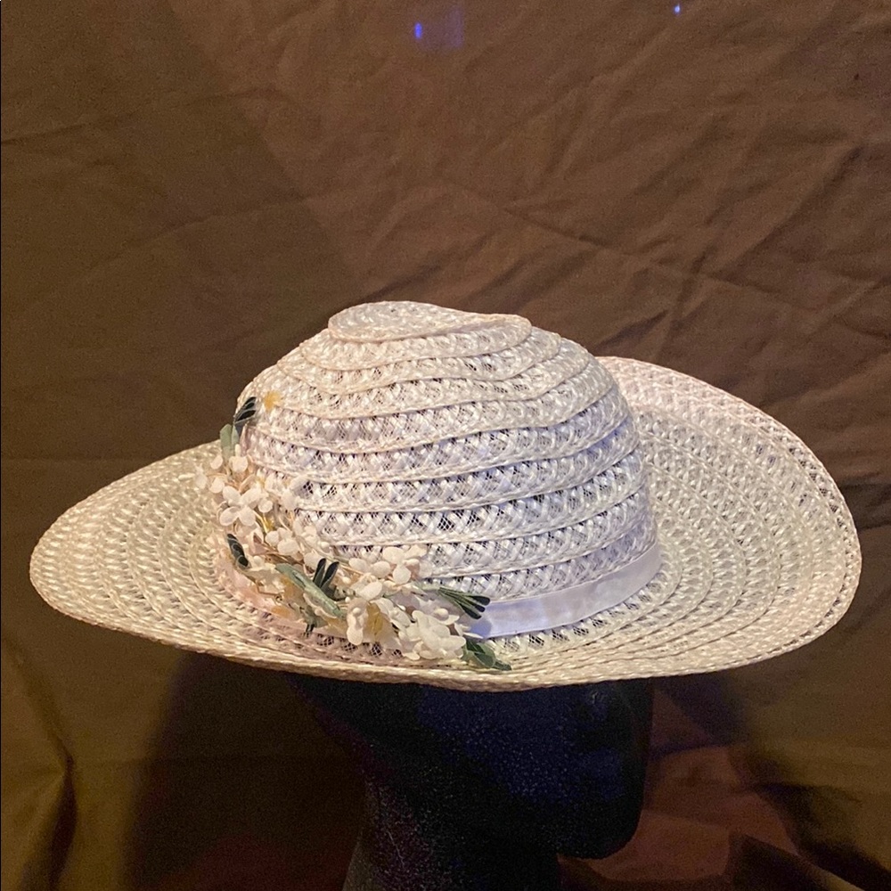 Source Unknown White Sun Hat with Wide Brim